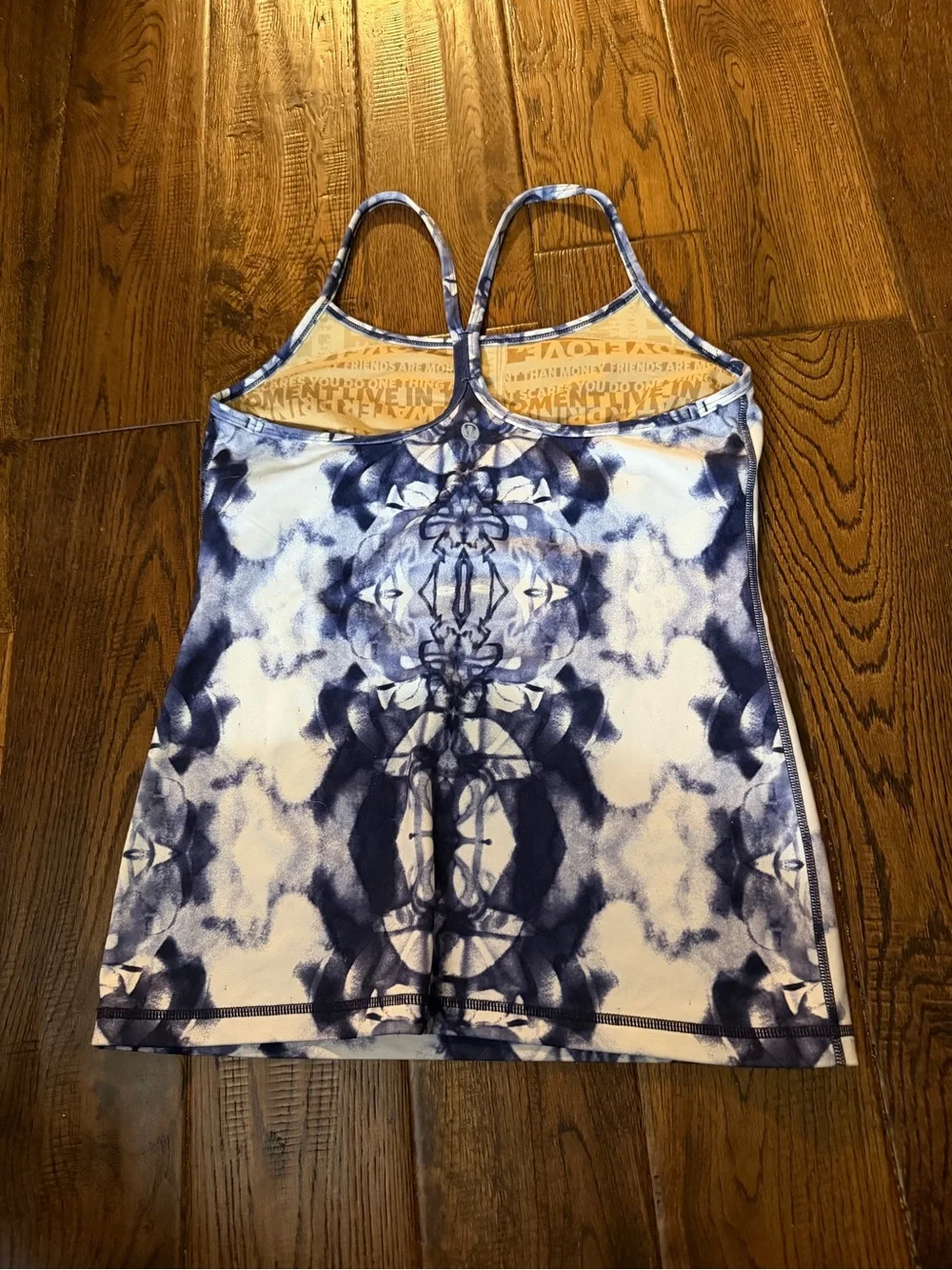 Lululemon Power Y Tank in Ink Blot White Deep Indigo Size 8